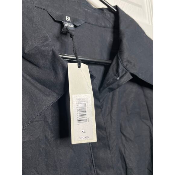 NEW Banana Republic Black Boxy Button Down Balloon Sleeve Blouse Size XL - Picture 3 of 5